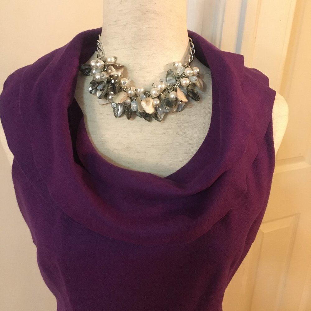 Roni Deep Purple Wool Dress - Picture 4 of 13